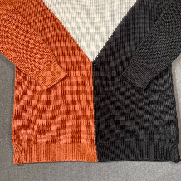 Pink Lily Colorblock Knit Crewneck Sweater Pullover Womens size Medium - Picture 3 of 9